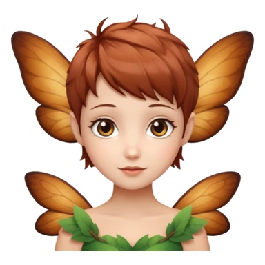fairy with brown eyes chestnut pixie haircut sticker