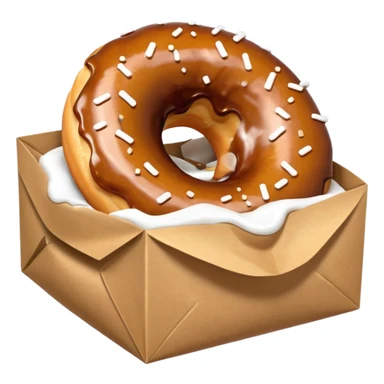 donut in paper bag sticker