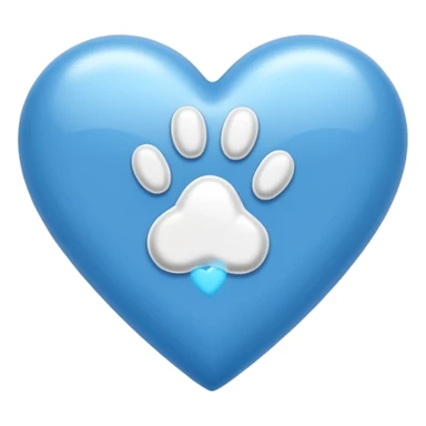 Blue heart with a paw print inside sticker