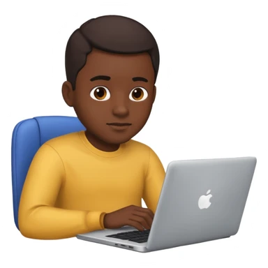 its a black colored man sitting working on a laptop with no face or anything sticker