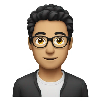 man with glasses and black hair, sharp eyes sticker