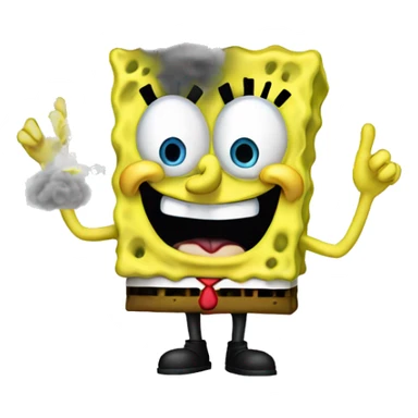 SpongeBob with smoke coming out of him sticker