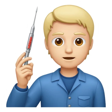 Man shooting up with needle sticker