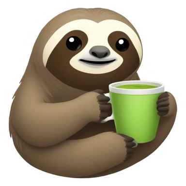 Sloth with a cup of matcha sticker