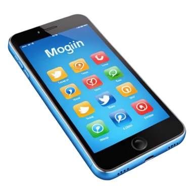 Ads on phone blue colors social media sticker