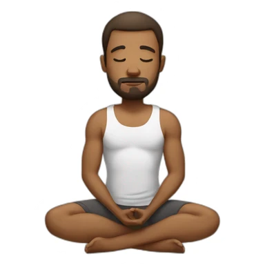 tired man yoga white sticker