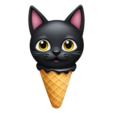 Black cat icecream  sticker