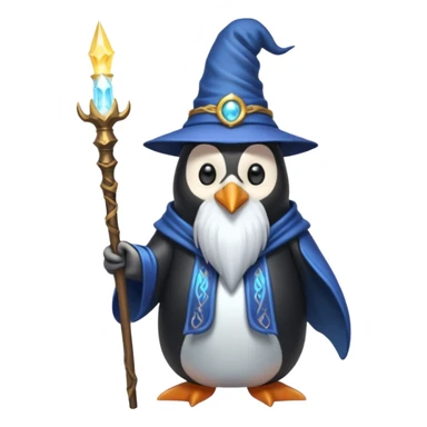 A penguin wizard sticker