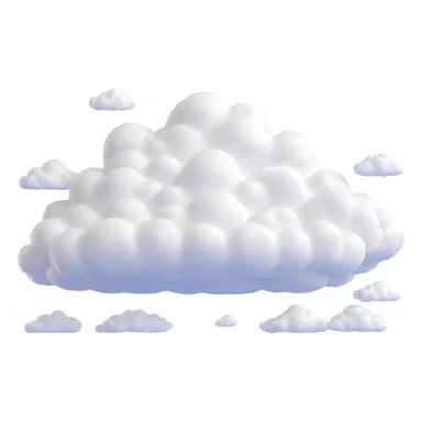 cloudy sky with fluffy clouds and blue background sticker