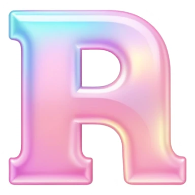 Iridescent pastel pink Font setting icon with letter  sticker