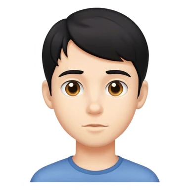 black haired boy portrait sticker