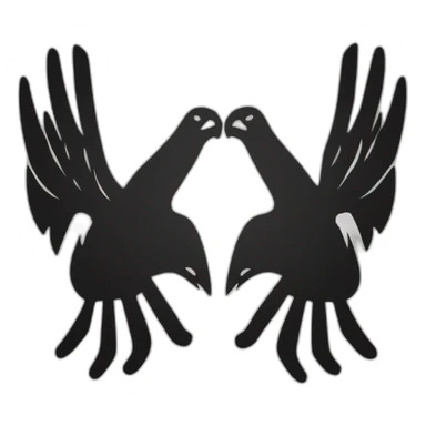 Two hands overlaping making an albanian eagle sign sticker
