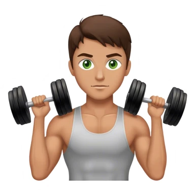 gym guy with brunette hair green eyes and tan skin sticker