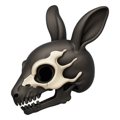 Tête de lapin squelette noire de profil avec des G à la place des yeux  sticker