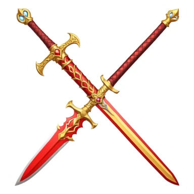 fiery royal golden sword with red blade sticker