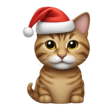 cat wearing christmas hat  sticker