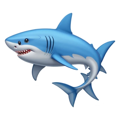 Crea un tiburón con zapatos azules y tres piernas sticker