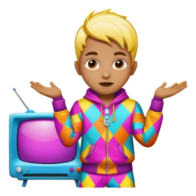 🩵A kid wear crazy on tv. sticker