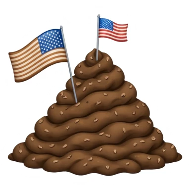 American flag planted in pike of poop sticker