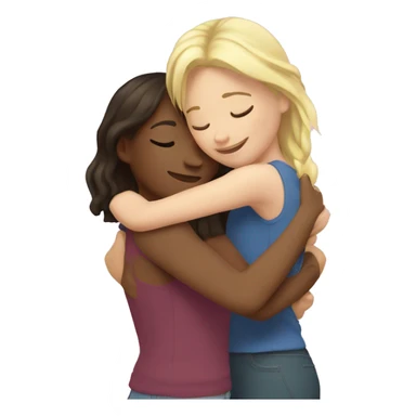blond girl hugs brunette girl  sticker