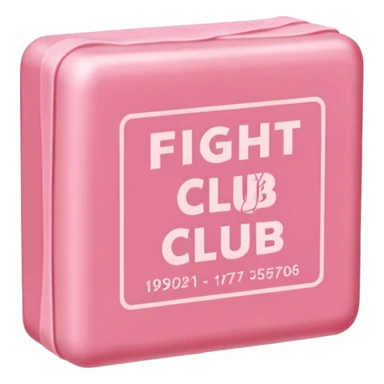 pink soap with "fight club" on it sticker
