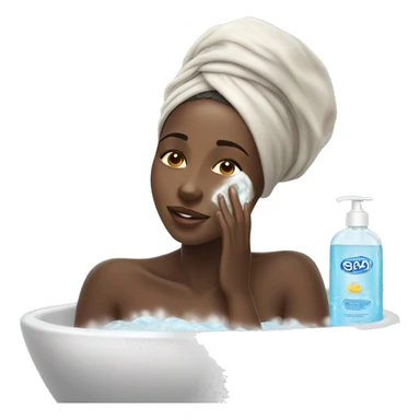 beautiful African woman washing her face with soap sticker