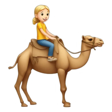white child riding a camel sticker