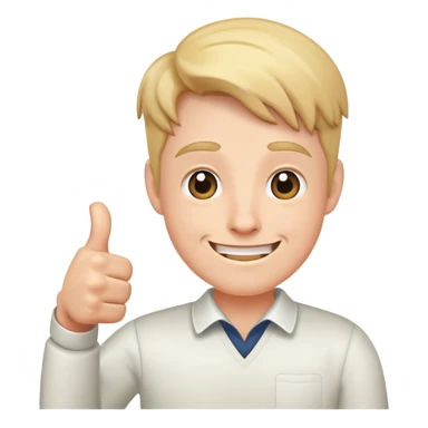 Nervous smile thumbs up sticker