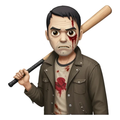 Make me a walking dead emoji with negan sticker