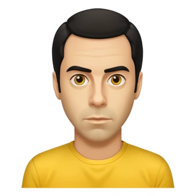 Sacha Baron Cohen with yellow shirt sticker