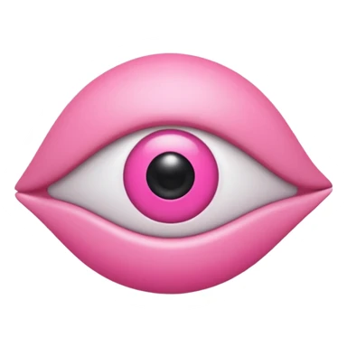 genera un emoji 3d en formato ios de un ojo con eyeliner rosa sticker