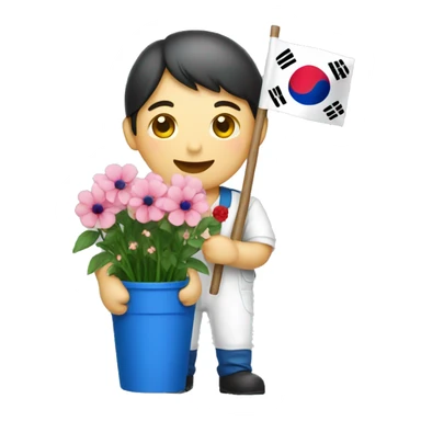 florist with korea flag sticker