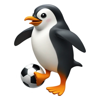 Penguin playing soccer sticker