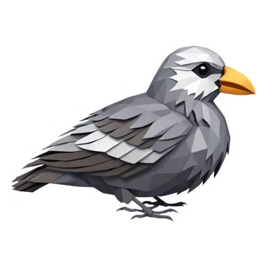 low poly bird died sticker