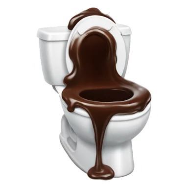 Chocolate syrup overflowing the potty sticker