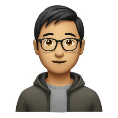 mashrhair asianboy with glasses sticker