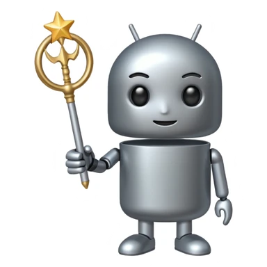 Android with magic wand sticker