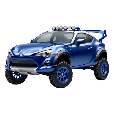 Long wheelbase widened pearly midnight snow dark blue 2nd generation 2025 Toyota 86 off-road racer chrome nerf bars  sticker
