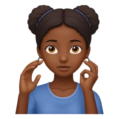 👧🏾👂🏾🤏🏾 tugging one ear sticker