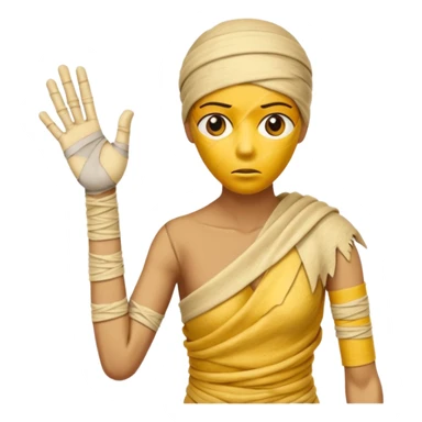 mummy Human figure wrapped in yellowed bandages, one arm stretched forward.
 sticker