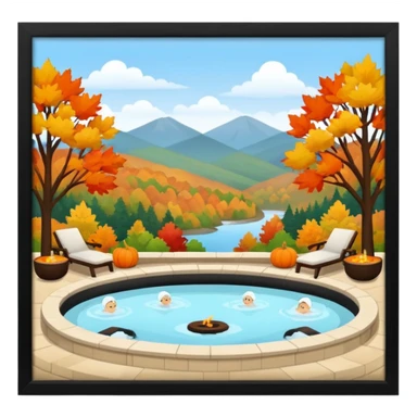 Fall spa day scenery  sticker