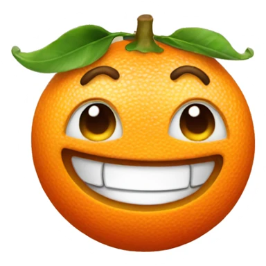 Tangerine with a smile sticker