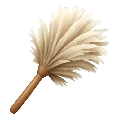 Feather duster white beige  sticker