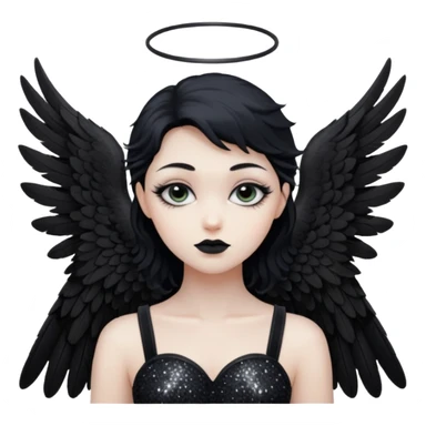 Glitter White Dark Angel sticker