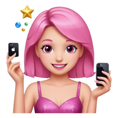 glitter pink girl naughty selfie sticker