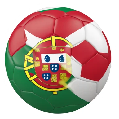 portugal flag with football ball in front of it sticker