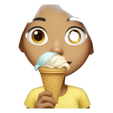 a girl eating ice cream sticker