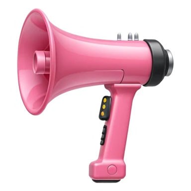crée moi un mégaphone de couleur rose  sticker