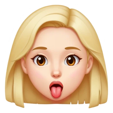 A girl with her tongue out wiggling it side to side sticker