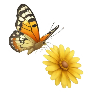 Butterfly on flower sticker